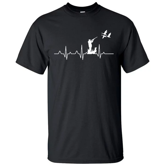 Duck Hunting Waterfowl Hunter Heartbeat Tall T-Shirt