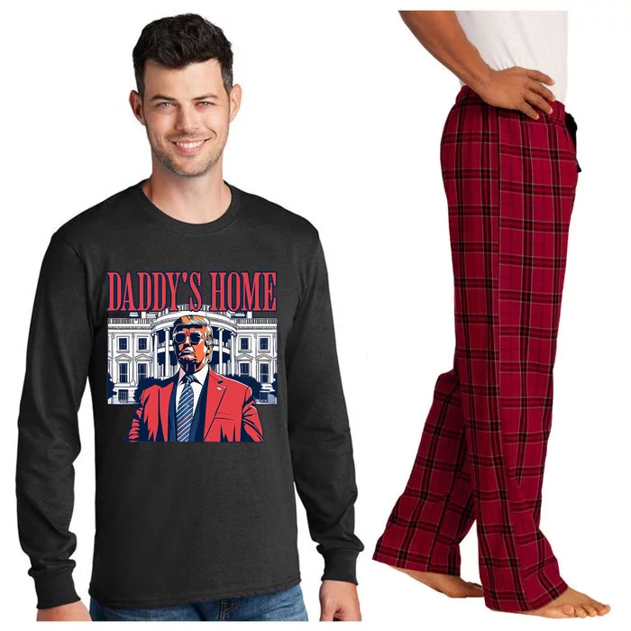 Daddys Home White House Trump 2024 Long Sleeve Pajama Set