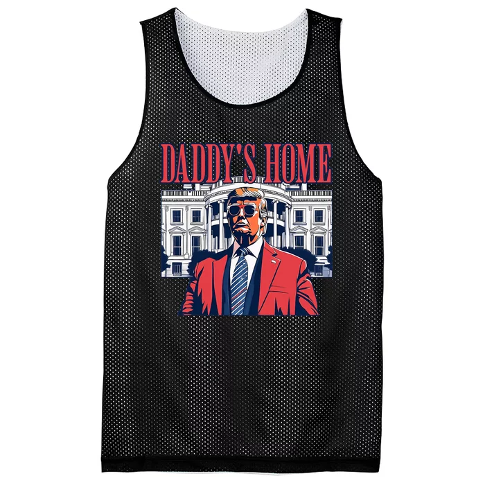 Daddys Home White House Trump 2024 Mesh Reversible Basketball Jersey Tank