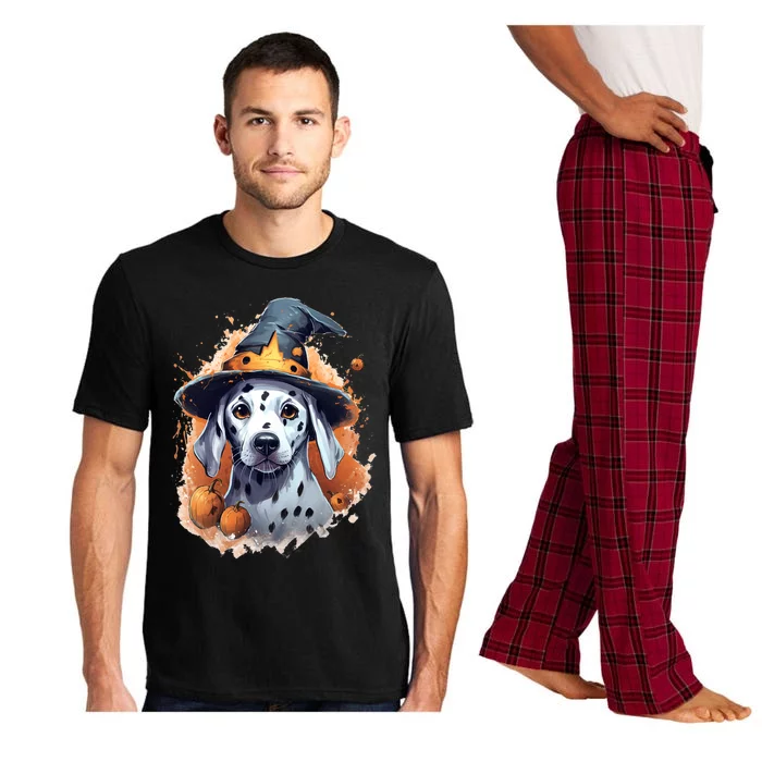 Dalmatian Halloween Witch Pumpkin Dog Lover Cute Gift Pajama Set