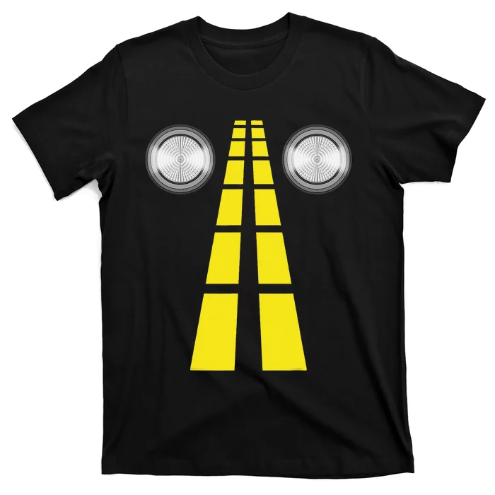 Deer Headlights With Road Markings Couples Costume Halloween T-Shirt