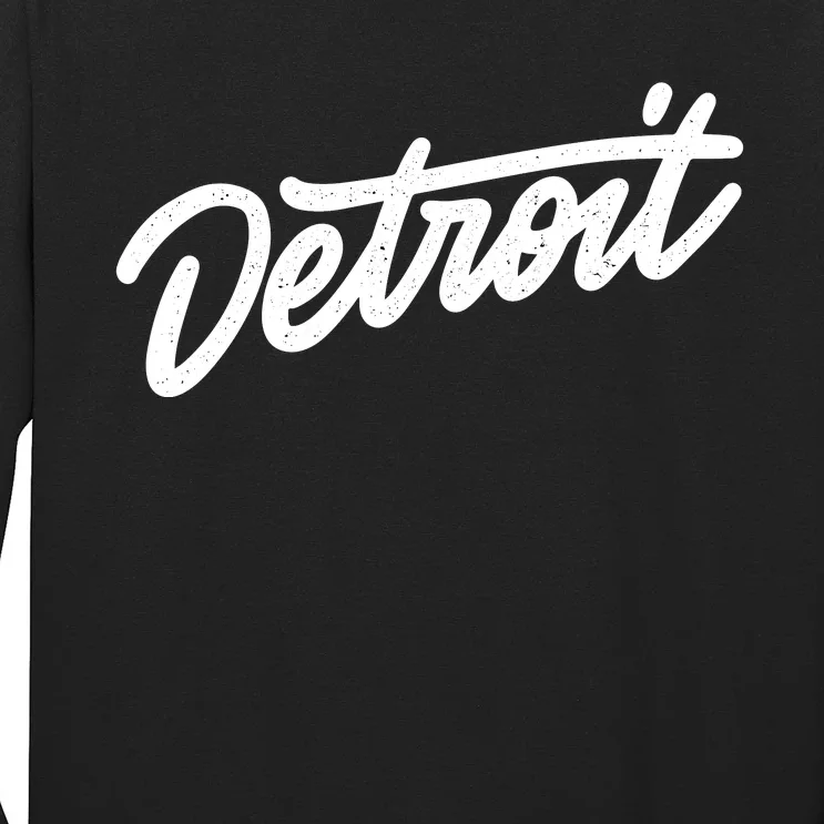 Detroit Hand Written Script Logo Long Sleeve Shirt