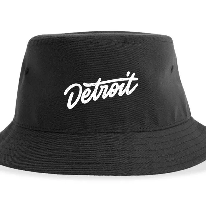 Detroit Hand Written Script Logo Sustainable Bucket Hat