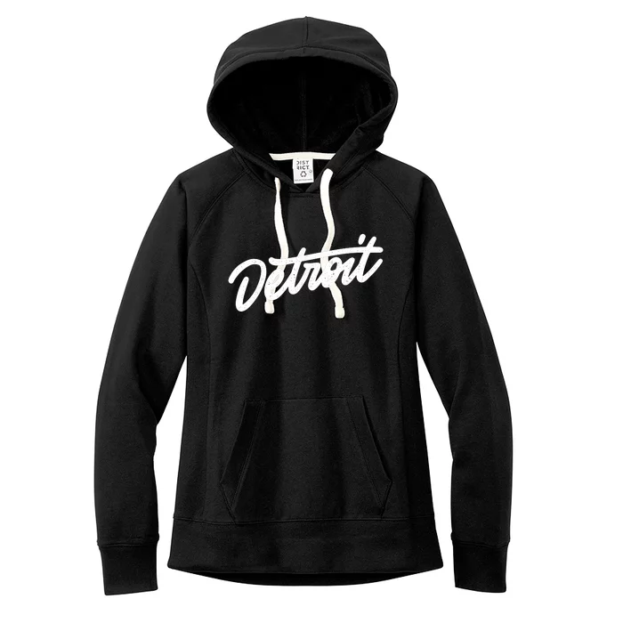 Detroit Hand Written Script Logo Women's Fleece Hoodie