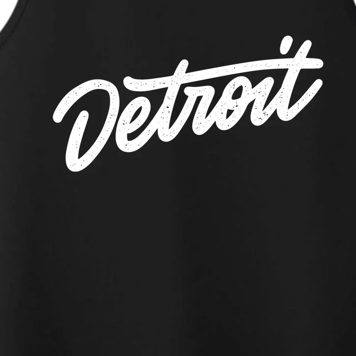 Detroit Hand Written Script Logo Performance Tank