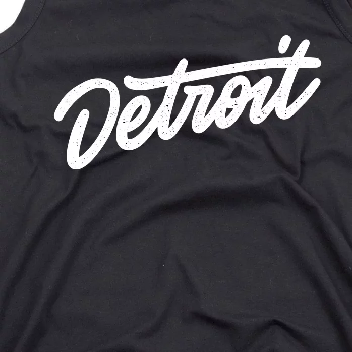 Detroit Hand Written Script Logo Tank Top