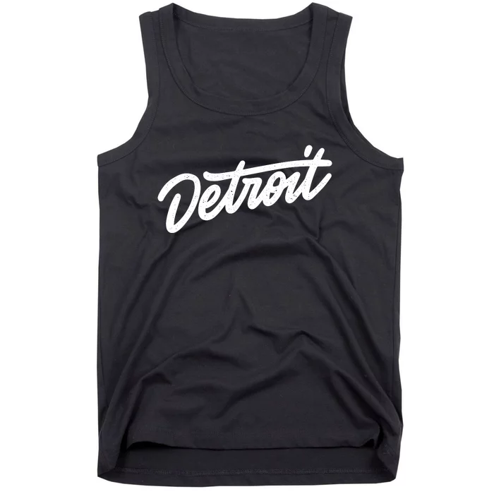 Detroit Hand Written Script Logo Tank Top