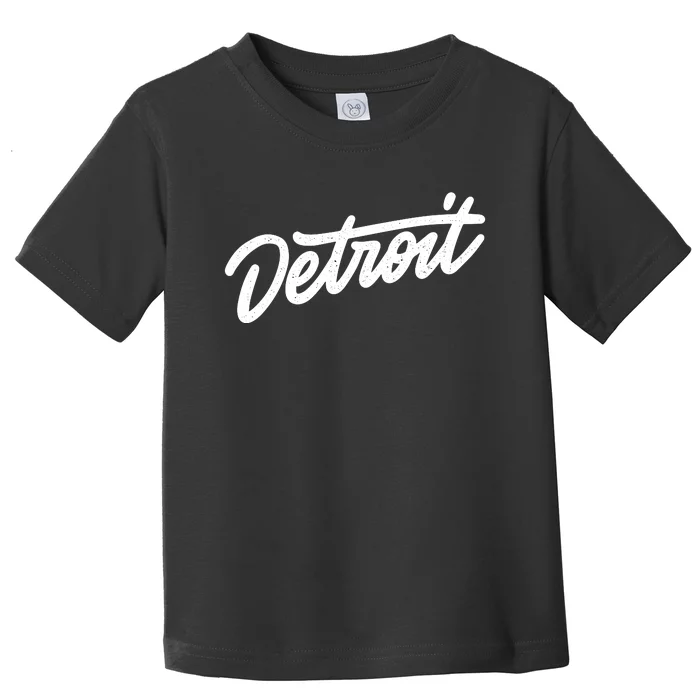 Detroit Hand Written Script Logo Toddler T-Shirt