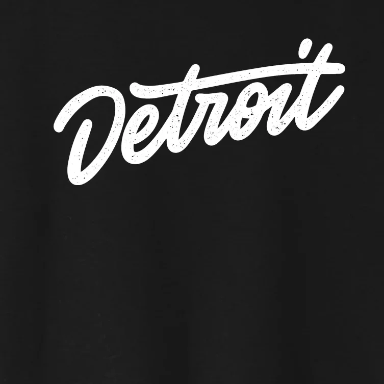 Detroit Hand Written Script Logo Women's Crop Top Tee