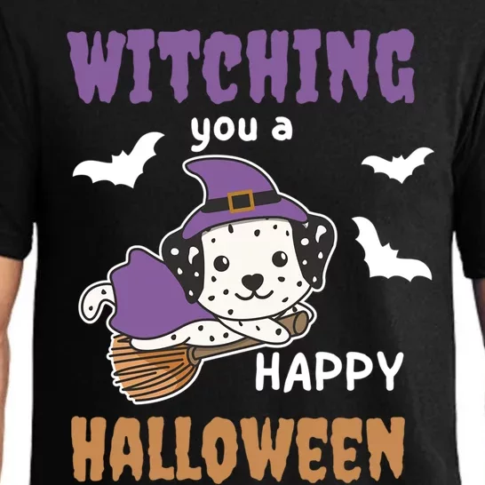 Dalmatian Halloween Witch Costume Dogs Witches Pun Gift Pajama Set