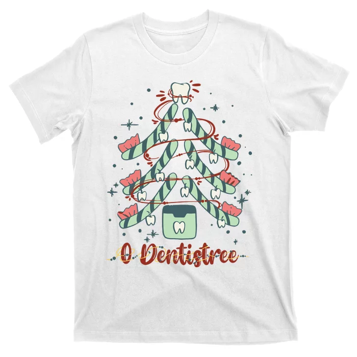 Dental Hygienist Xmas Tree Funny Christmas Dental Assistant T-Shirt