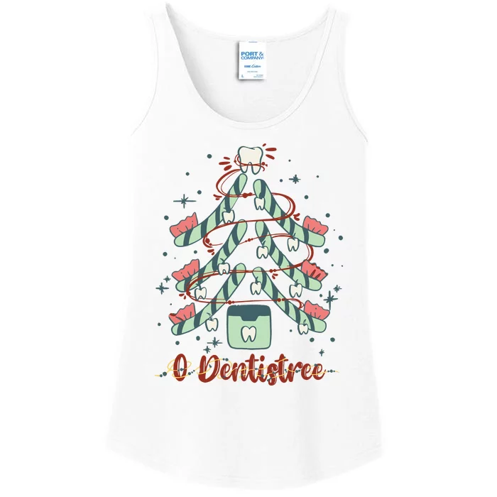 Dental Hygienist Xmas Tree Funny Christmas Dental Assistant Ladies Essential Tank