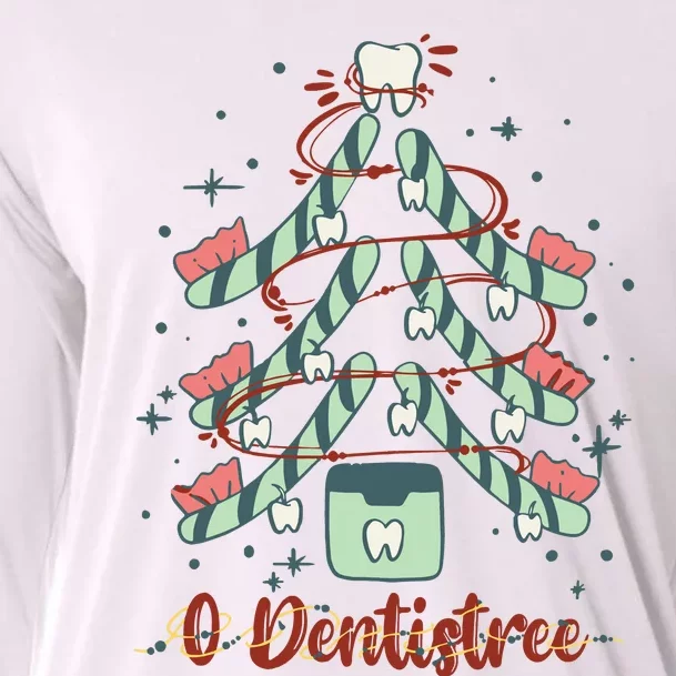 Dental Hygienist Xmas Tree Funny Christmas Dental Assistant Cooling Performance Long Sleeve Crew