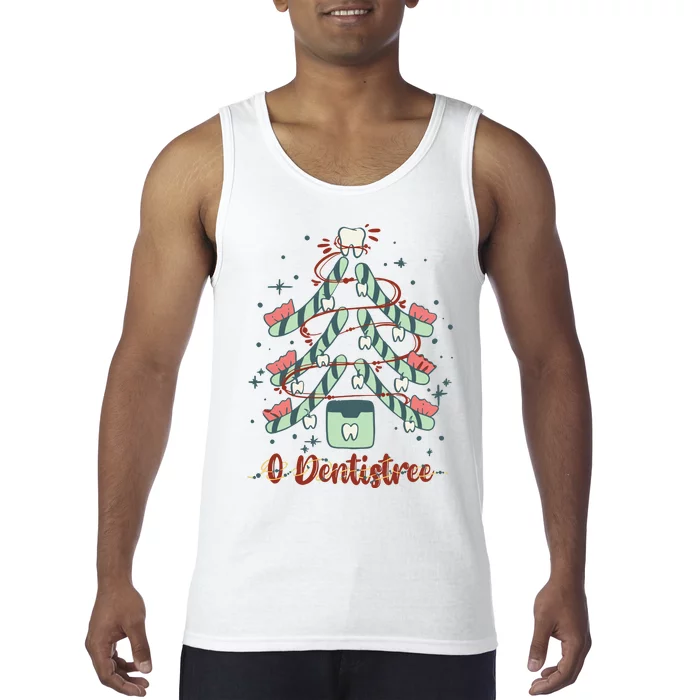 Dental Hygienist Xmas Tree Funny Christmas Dental Assistant Tank Top