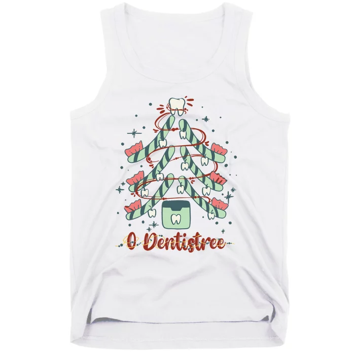 Dental Hygienist Xmas Tree Funny Christmas Dental Assistant Tank Top