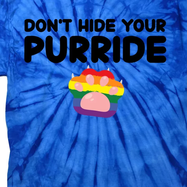 DonT Hide Your Pride Funny Gift Pride Ally Cat Purride Gift Tie-Dye T-Shirt