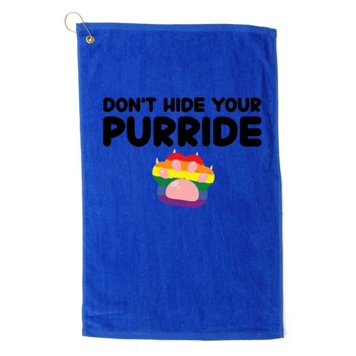 DonT Hide Your Pride Funny Gift Pride Ally Cat Purride Gift Platinum Collection Golf Towel