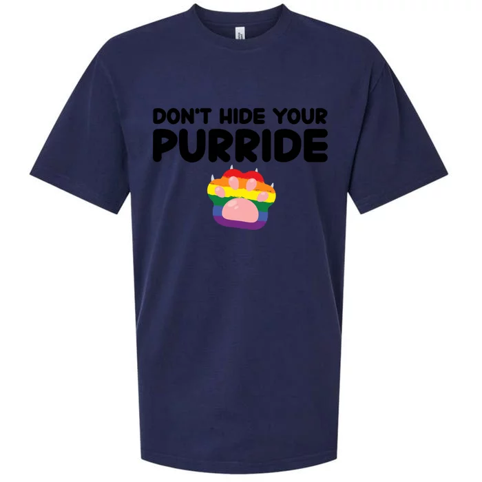 DonT Hide Your Pride Funny Gift Pride Ally Cat Purride Gift Sueded Cloud Jersey T-Shirt