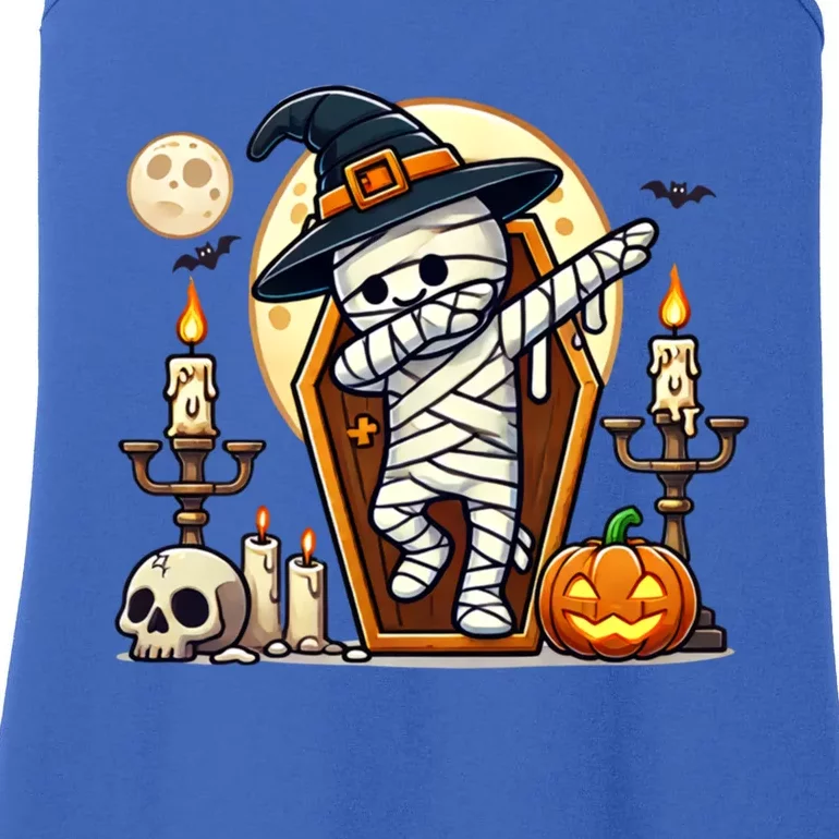 Dabbing Halloween Zombie Scary Pumpkin Mummy Gift Ladies Essential Tank