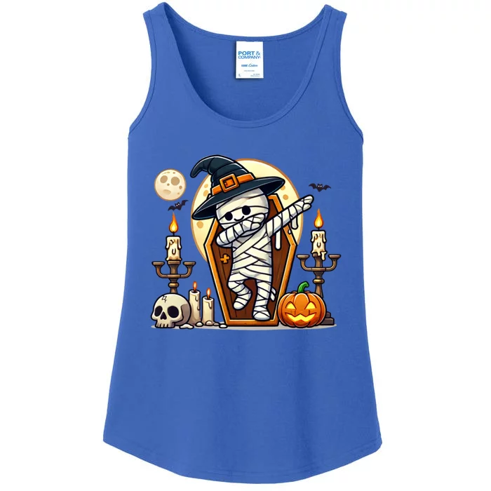 Dabbing Halloween Zombie Scary Pumpkin Mummy Gift Ladies Essential Tank