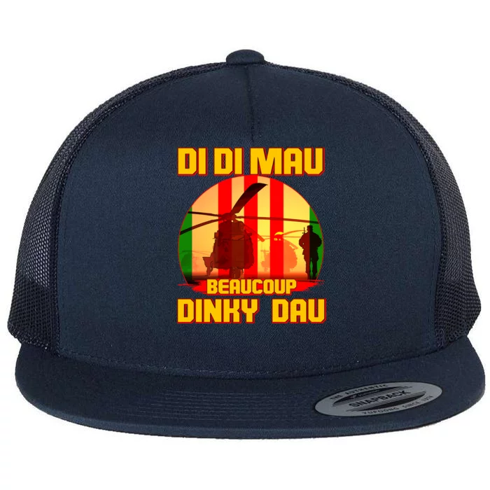 DI DI MAU Beaucoup Dinky Dau Vietnam Vet Flat Bill Trucker Hat