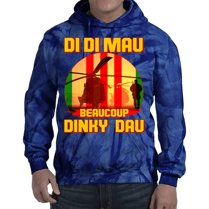 DI DI MAU Beaucoup Dinky Dau Vietnam Vet Tie Dye Hoodie