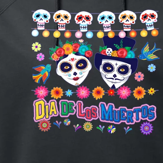 Dia De Los Muertos  Day of the Dead Performance Fleece Hoodie