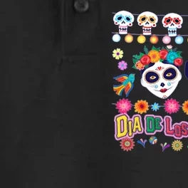 Dia De Los Muertos  Day of the Dead Dry Zone Grid Performance Polo