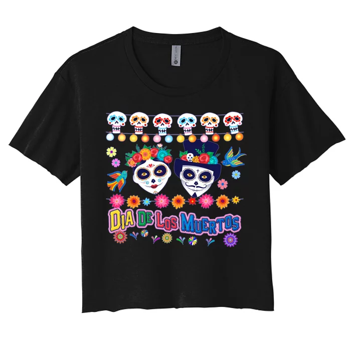 Dia De Los Muertos  Day of the Dead Women's Crop Top Tee