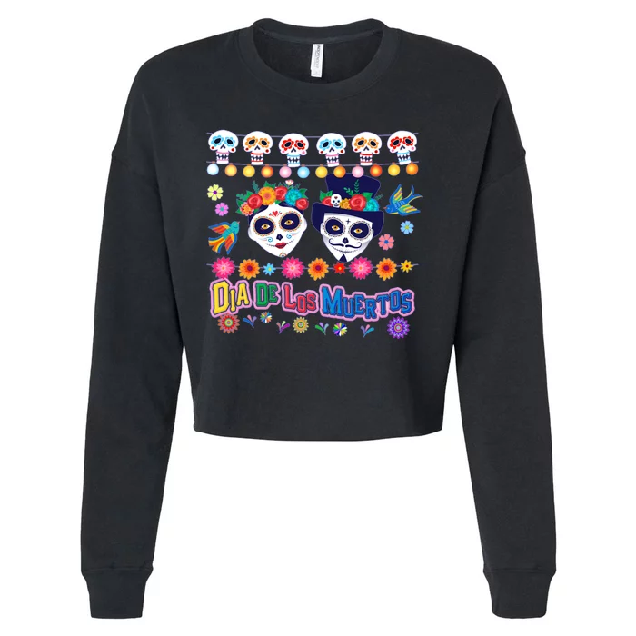 Dia De Los Muertos  Day of the Dead Cropped Pullover Crew