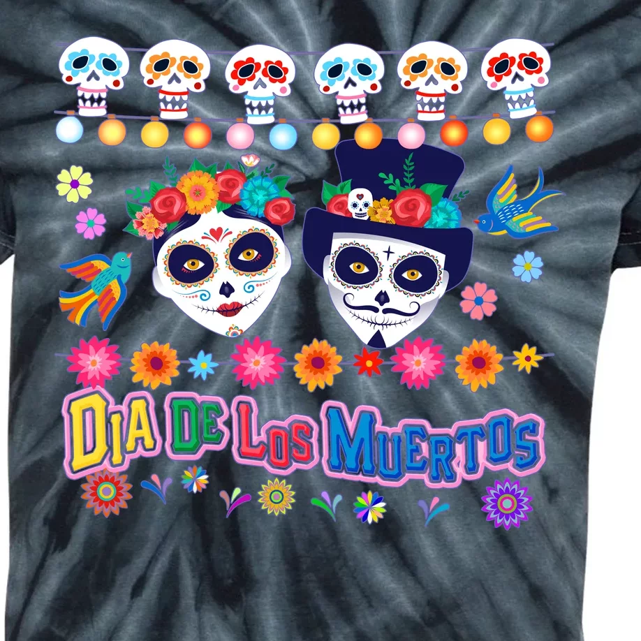 Dia De Los Muertos  Day of the Dead Kids Tie-Dye T-Shirt