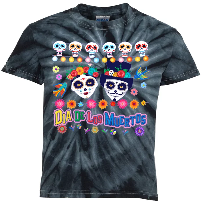 Dia De Los Muertos  Day of the Dead Kids Tie-Dye T-Shirt