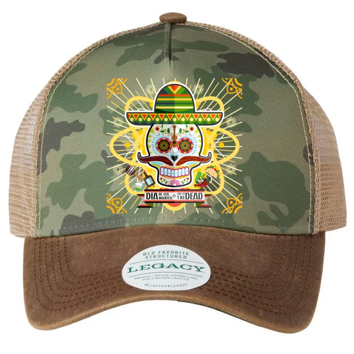 Dia De Los Muertos Day of the Dead Sugar Skull Legacy Tie Dye Trucker Hat