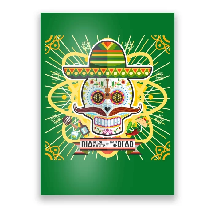 Dia De Los Muertos Day of the Dead Sugar Skull Poster