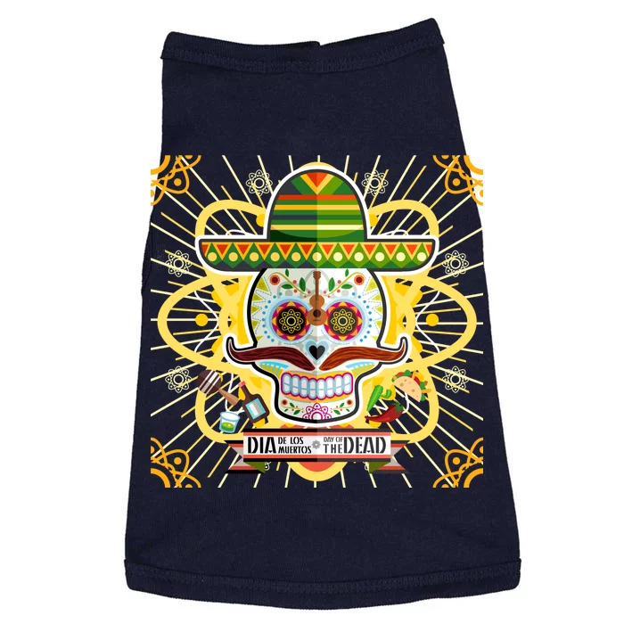 Dia De Los Muertos Day of the Dead Sugar Skull Doggie Tank