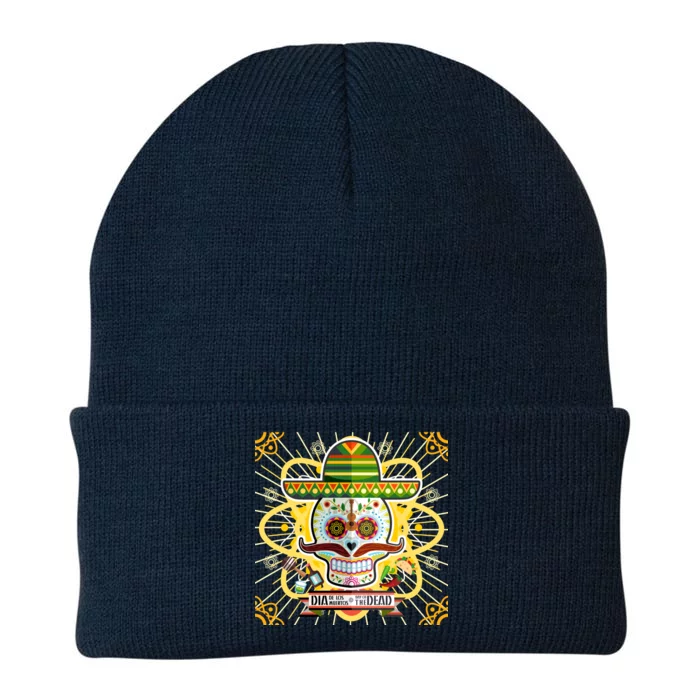 Dia De Los Muertos Day of the Dead Sugar Skull Knit Cap Winter Beanie