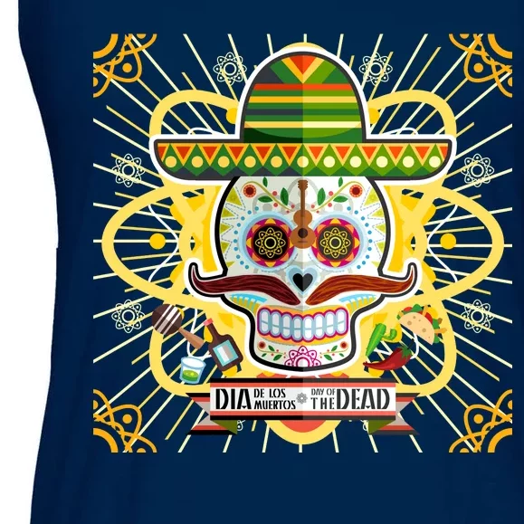 Dia De Los Muertos Day of the Dead Sugar Skull Ladies Essential Flowy Tank