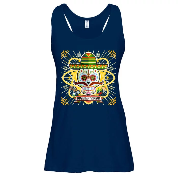 Dia De Los Muertos Day of the Dead Sugar Skull Ladies Essential Flowy Tank