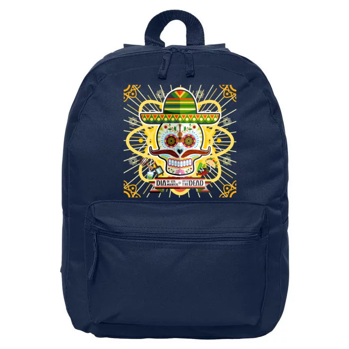 Dia De Los Muertos Day of the Dead Sugar Skull 16 in Basic Backpack