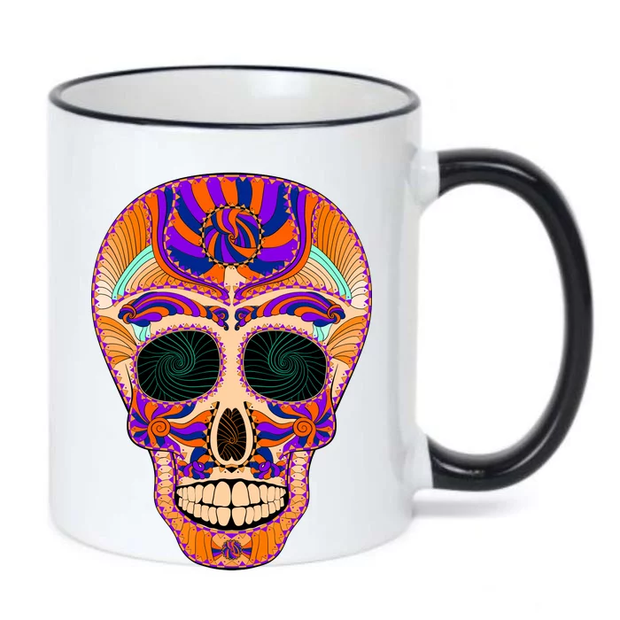 Dia de Muertos Mexican Skull Black Color Changing Mug