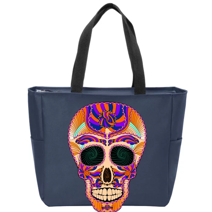 Dia de Muertos Mexican Skull Zip Tote Bag