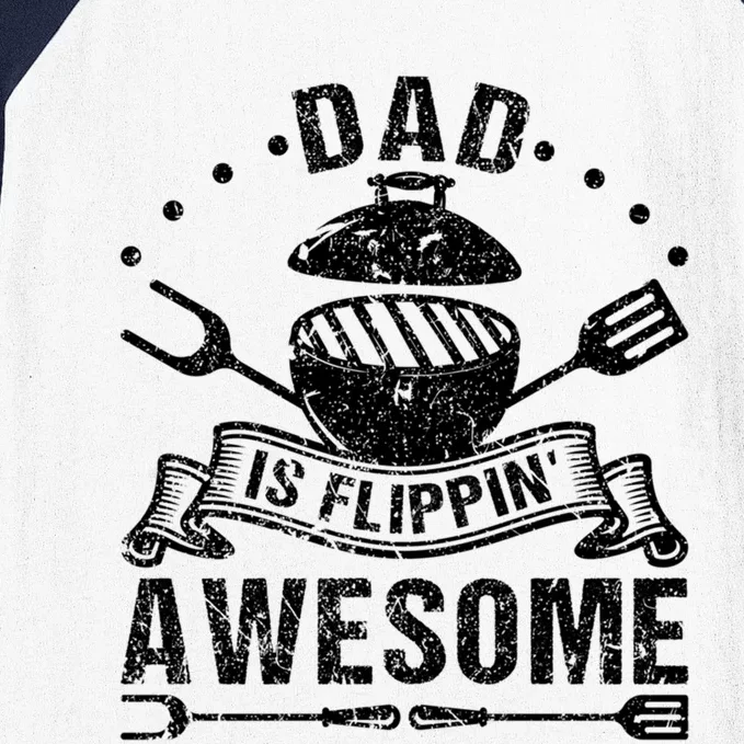 Dad Is Awesome Bbq Grilling Fathers Day Great Gift Baseball Sleeve Shirt