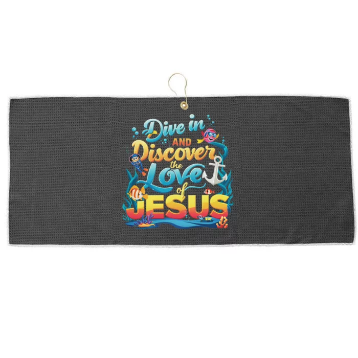 Dive In And Discover The Love Of Jesus Scuba Diving Vbs 2024 Large Microfiber Waffle Golf Towel