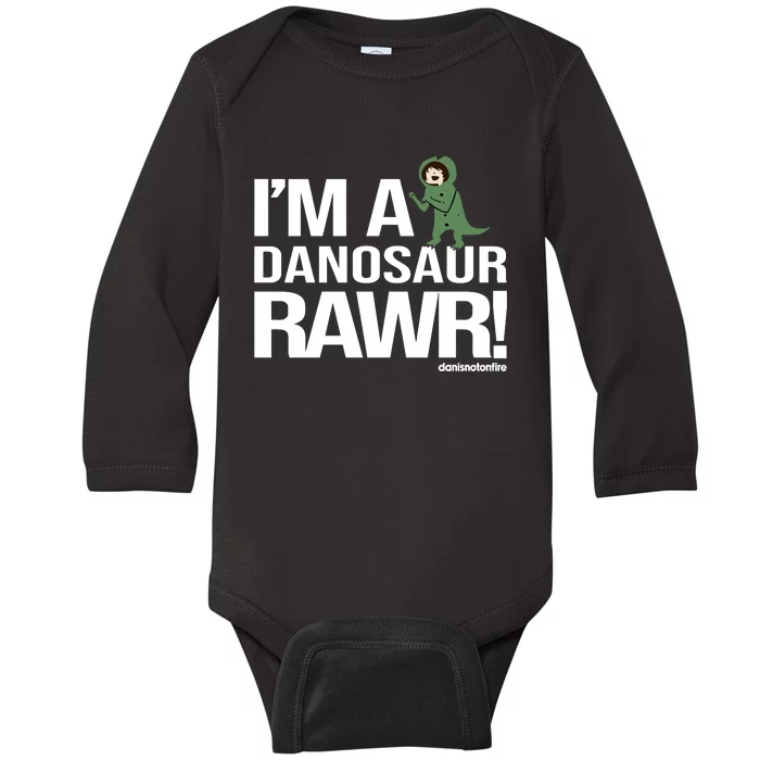 Danisnotonfire IM A Dinosaur Rawr Baby Long Sleeve Bodysuit