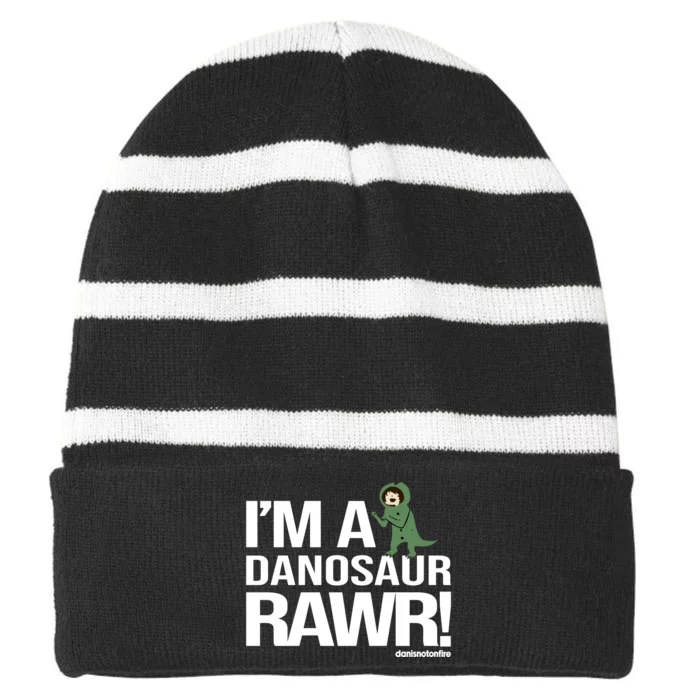 Danisnotonfire IM A Dinosaur Rawr Striped Beanie with Solid Band