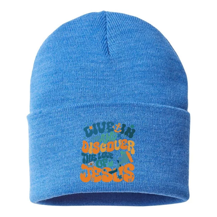 Dive In And Discover The Love Of Jesus Scuba Diving Vbs 2024 Funny Gift Sustainable Knit Beanie