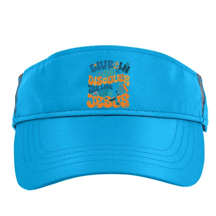 Dive In And Discover The Love Of Jesus Scuba Diving Vbs 2024 Funny Gift Adult Drive Performance Visor