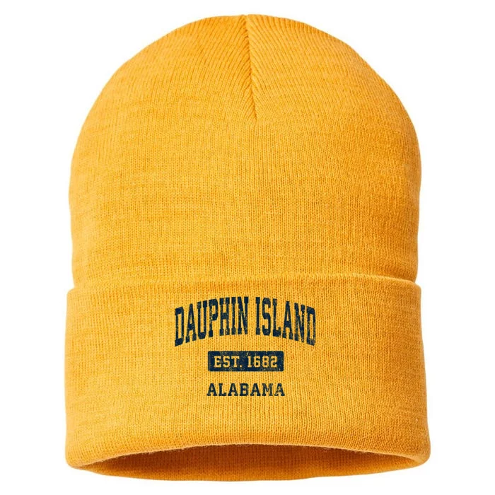 Dauphin Island Alabama Al Vintage Sports Established Sustainable Knit Beanie