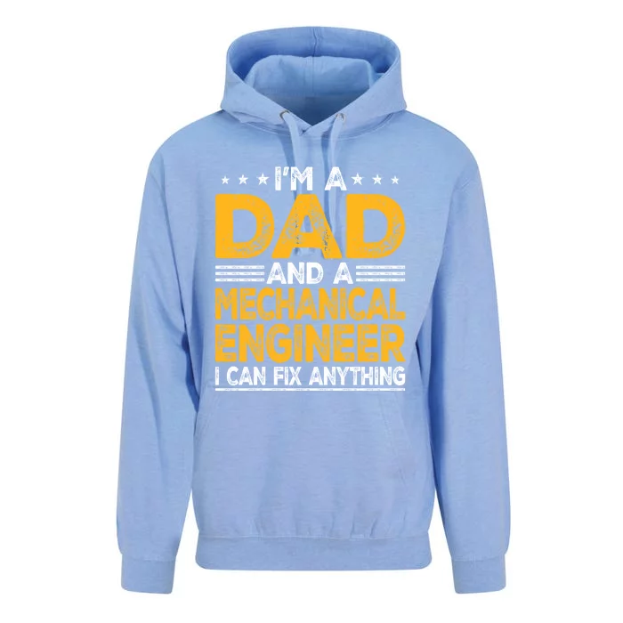 Distressed Im A Dad And A Mechanical Engineer Engineering Gift Unisex Surf Hoodie