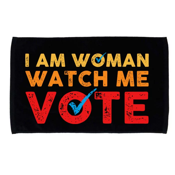 Distressed I Am Woman Watch Me Vote Microfiber Hand Towel